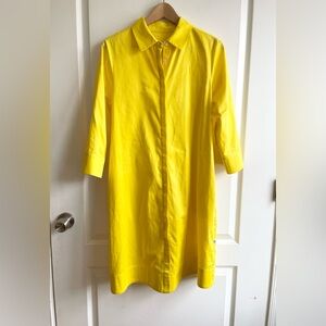 Perlavera Blake 3/4 Sleeve Missy Fit Midi Dress Size S Yellow Quiet Luxury